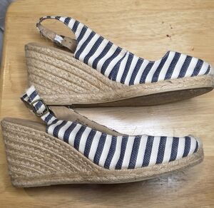 G.H. Bass & Co. Emilie Striped Espadrille Wedge Sandals Size 9M